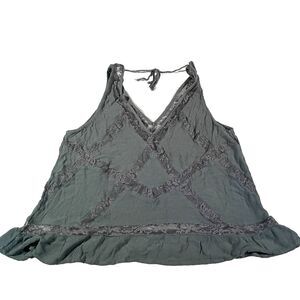 American Eagle AE Lace Paneled Tank Green Sage XL Fairy Festival Boho